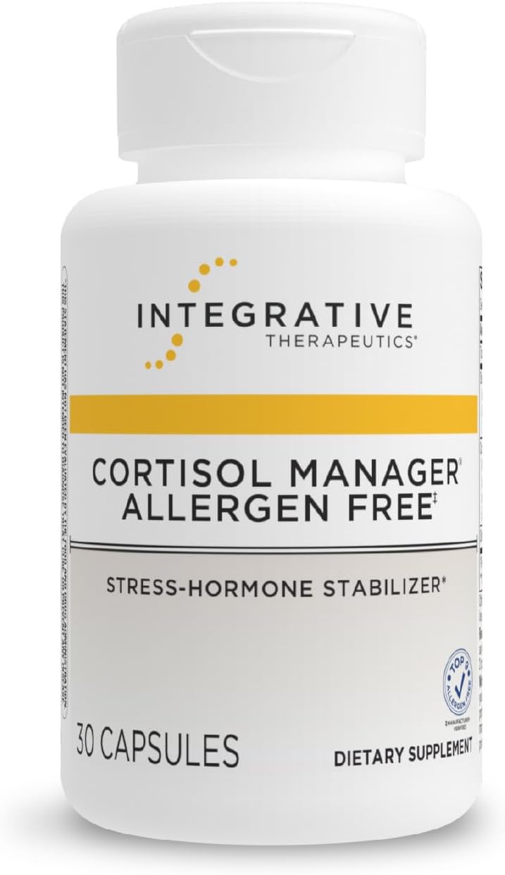 Integrative Therapeutics Cortisol Manager Allergen Free – Adrenal Health Support Supplement for Healthy Stress Response* – Vegan, Non-Dairy & Gluten-Free – 30 Capsules (15 Servings)