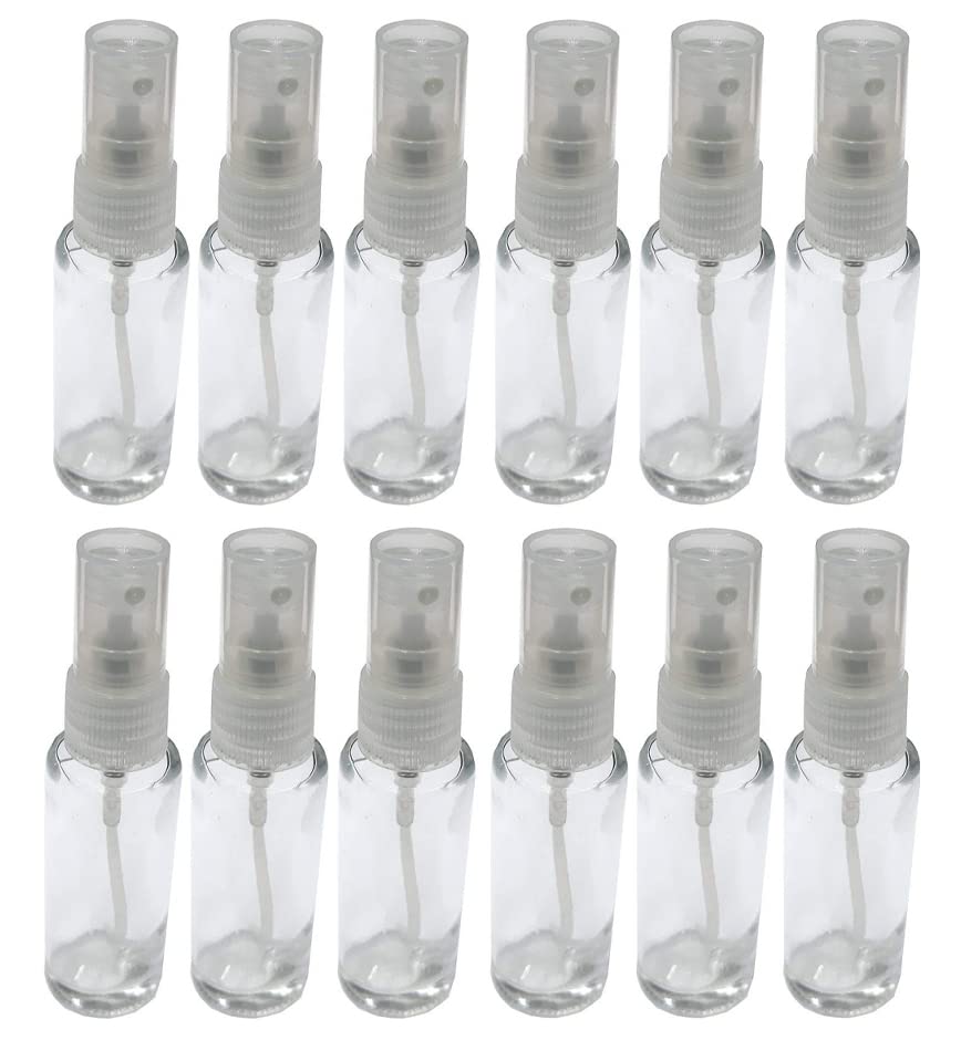 Hunky Dory 12pcs 3ml Transparent Empty Glass Spray Bottle Refillable With Pump Sanitizer, Toner, Perfume, Attar, Lotion, Moisture, Oil, Multi use Bottles (Pack of 12)