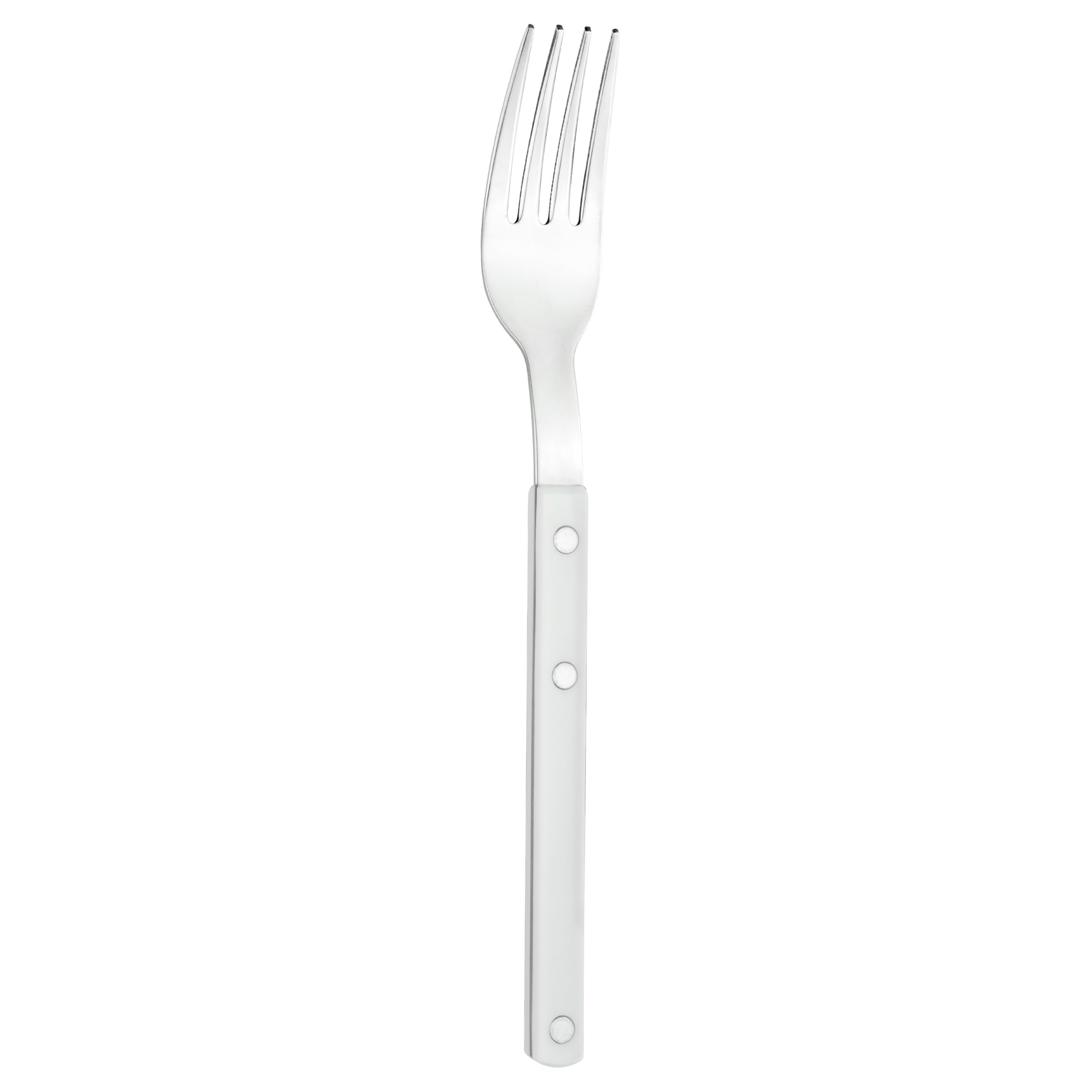 Grunwerg Cubiertos Bistro, Juego de 24 Piezas, Acero Inoxidable 18/0, Mango Blanco Remachado