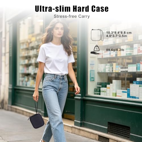 Image of XANAD Hard Case for Oklar /MMIZOO /Medline /IPROVEN Wrist Blood Pressure Cuff Monitor Within Size 4'' x 3'' x 3'',Black