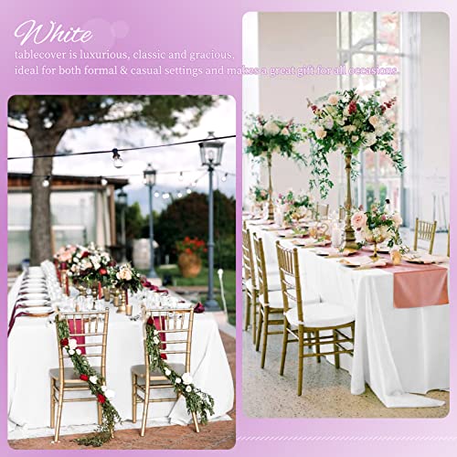 Nappe blanche de table 8 pieds lot de 2 polyester rectangulaire 153 x 320 cm - 7