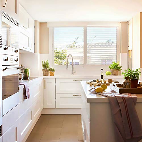 Furniware 30Pcs 3/8\" Inset Hinges,Face Mount Self Closing,Kitchen Cabinet Door Hinges,Overlay Decorative,Matte Black
