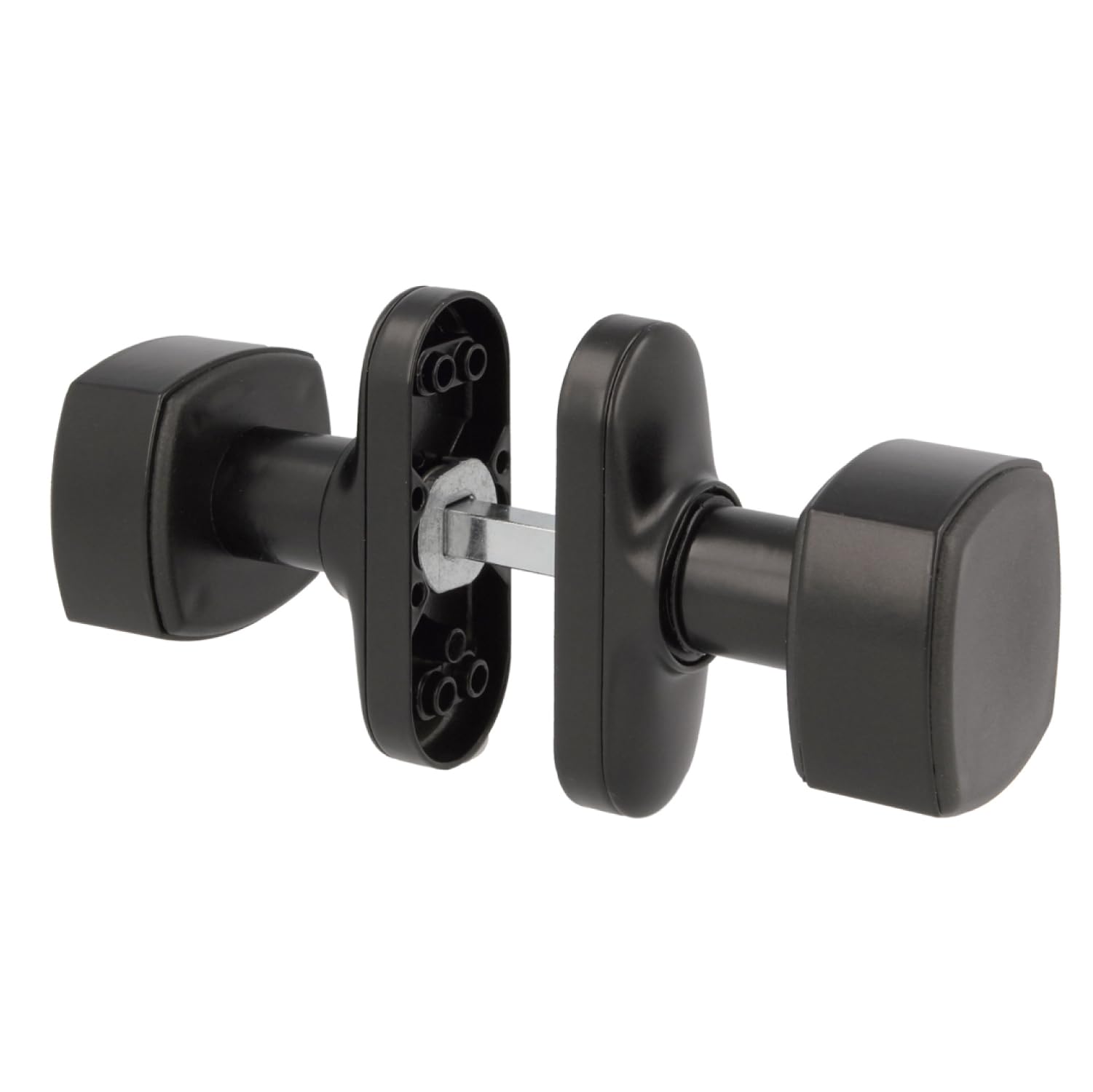 Amig - Square Knob Set including Narrow Plate Mod. 6807, Black/White, 81 X 31 MM