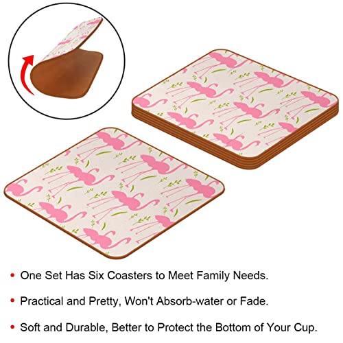 Dessous de verre flamant rose protège table lavable x6 - 5