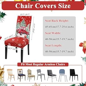 Ileading Christmas Dining Chair Covers Set of 6 Xmas Tree Red Truck Winter Chair Slipcover Protector Stretch Removable Washable Chair Seat Covers for Home Dining Room Hotel Banquet Party, Red Ileading Christmas Dining Chair Covers Set of 6 Xmas Tree Red Truck Winter Chair Slipcover Protector Stretch Removable Washable Chair Seat Covers for Home Dining Room Hotel Banquet Party Red