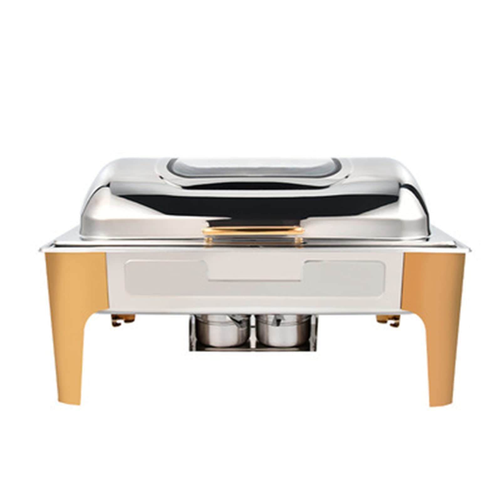 Servidor de Buffet eléctrico Calentador de Alimentos para Frotar Plato Cuadrado para Frotar Buffet Bandejas cuadradas de Acero Inoxidable para Catering Calentadores de Alimentos para Fiestas Jueg