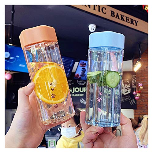 Water Cup Nieuwe Mooie Waterfles Creatieve Leuke Transparante Plastic Melk Drinkbeker Draagbare Anti Fall Cups Met Handvat (Capaciteit: 500 ml, Kleur: Blauw) - Image 4