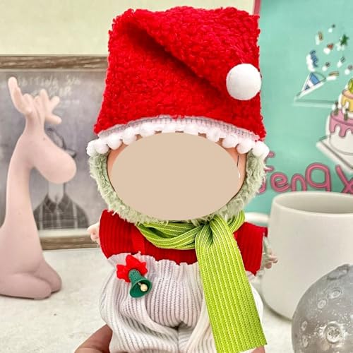 Fit Labubu Doll Holiday Transformation Set (No Doll) Christmas & Halloween Outfits with Accessories for 17cm/6.69in Display (Christmas Set 2)