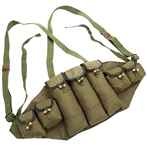 Panboox Chinese Military Type 56 Ak Chest Rig Magazine Pouch Ammo Bandolier Canvas Green 7 Pockets #TOP3