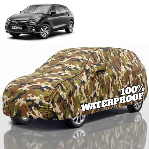 Image of Premium Polyester Car Cover Glanza All-Weather Protection from Rain, Dust & Sun | UV Resistant Fabric | Full Body Secure Fit for Outdoor & Indoor Parking Jungle
