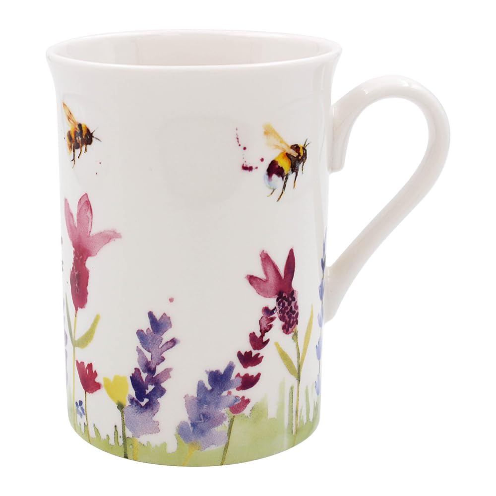 Lesser & Pavey British Designed Coffee Mug | Ceramic Coffee Mugs for Home or Work | Large Mugs for Hot Drinks | Lavender & Bees Tea and Coffee Cups - Jennifer Rose Gallery