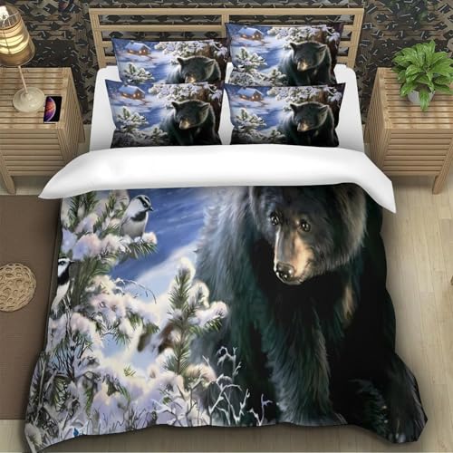 Housse de couette ours d'hiver impression 3D douce haute qualité - 5