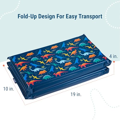 Image of Wildkin Kids Vinyl Nap Mat for Boys - Foldable Toddler Sleep Mat for Daycare, Preschool, Kindergarten & Travel, Durable & Easy to Clean, Ages 3-7, Machine Washable