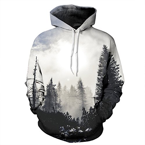 NEWCOSPLAY Unisex Realistic 3D Digital Print Pullover Hoodie Hooded Sweatshirt (S/M)