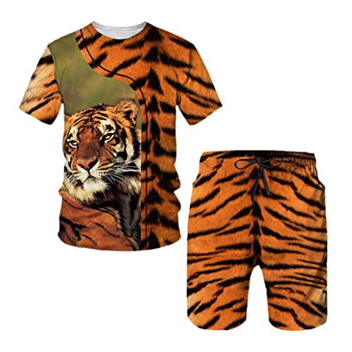 T-shirt tigre 3D keusyoi survêtement doré respirant pour éviter la chaleur en XXXL