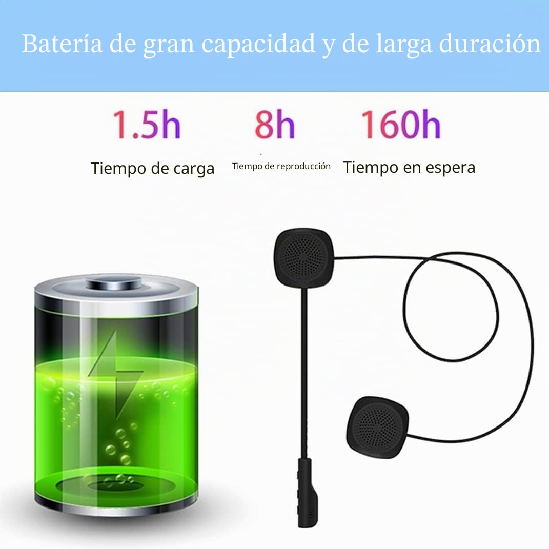 Auriculares de Cascos de Moto Bluetooth 5.0, Música Estereo, Control de Llamadas y Micrófono, Ciclismo Anti-interferencia Inalámbrica Manos Libres Bluetooth Auriculares Moto
