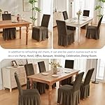 NICEEC Spandex Chair Covers for Dining Chairs Covers Set of 4 Removable Dining Room Chair Covers with Skirt Parson Chair Slipcovers Washable Chair Protector for Kitchen Wedding Party Banquet(Brown) - Image 5