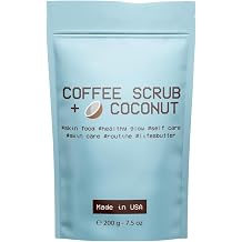 Lifes Butter Skinfood Coffee Scrub with Coconut Exfoliating Body Scrub with Fair Trade Coffee, Coconut, Dead Sea Salt & Natural Oils Hydrating Gentle Exfoliant Made in the USA 7.5 oz