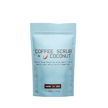 Lifes Butter Skinfood Coffee Scrub with Coconut Exfoliating Body Scrub with Fair Trade Coffee, Coconut, Dead Sea Salt & Natural Oils Hydrating Gentle Exfoliant Made in the USA 7.5 oz