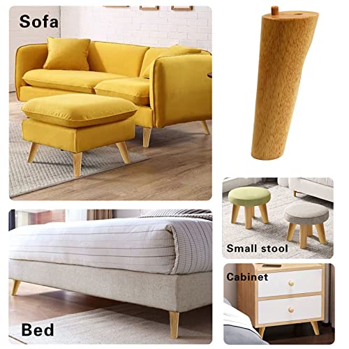 Round Solid Wood Furniture Legs Sofa Replacement Legs Perfect For Mid-Century Modern/Great Ikea Hack For Sofa Legs, Couch Legs, Bed Legs, Coffee Table Legs (6 Inches,Set Of 4) #TOP6