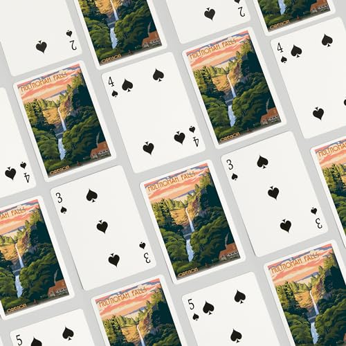 Baraja de Póker con 52 cartas Multnomah Falls Oregon miniatura 4