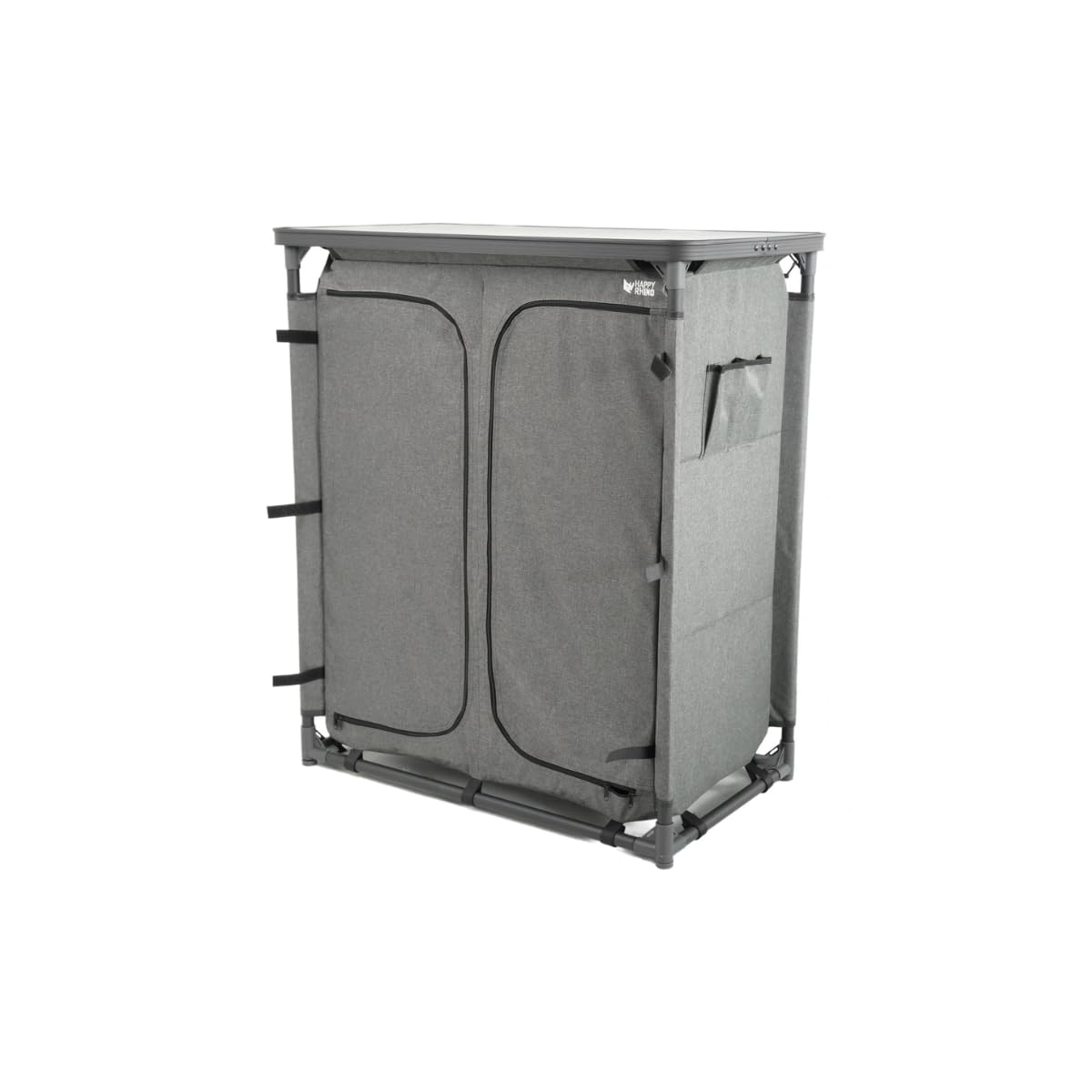Happy Rhino - Campingschrank Abruzzo - Faltschrank - Aufbewahrungsschrank - Camping - Grau - Faltbar