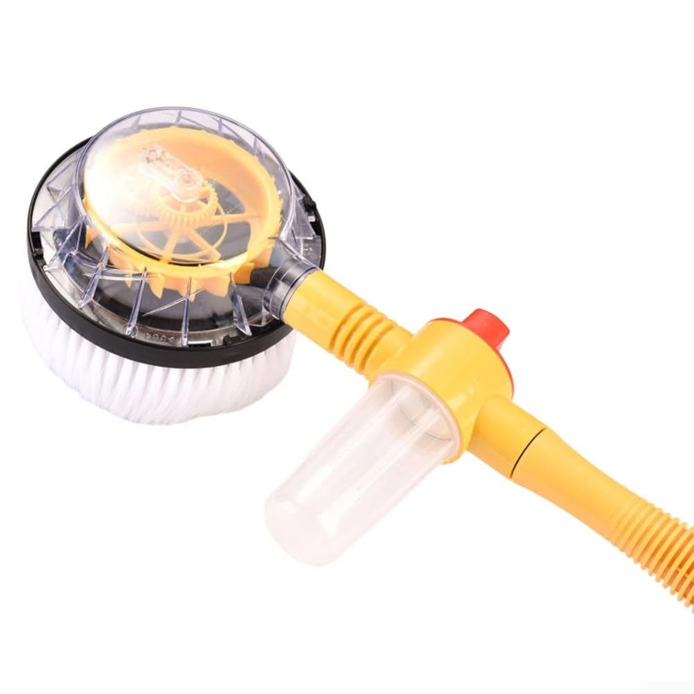 Kit de cepillo de limpieza giratorio para coche con boquilla de manguera integrada y movimiento de 360 grados para coches, camiones, caravanas, patios y suelos al aire libre