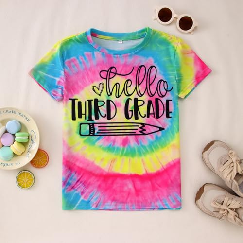 Image of MODNTOGA Kid Girl Boy First Day of School Shirt Back to School T-Shirt Hello Kindergarten 1st 2nd 3rd Grade Graphic Tee Tops
