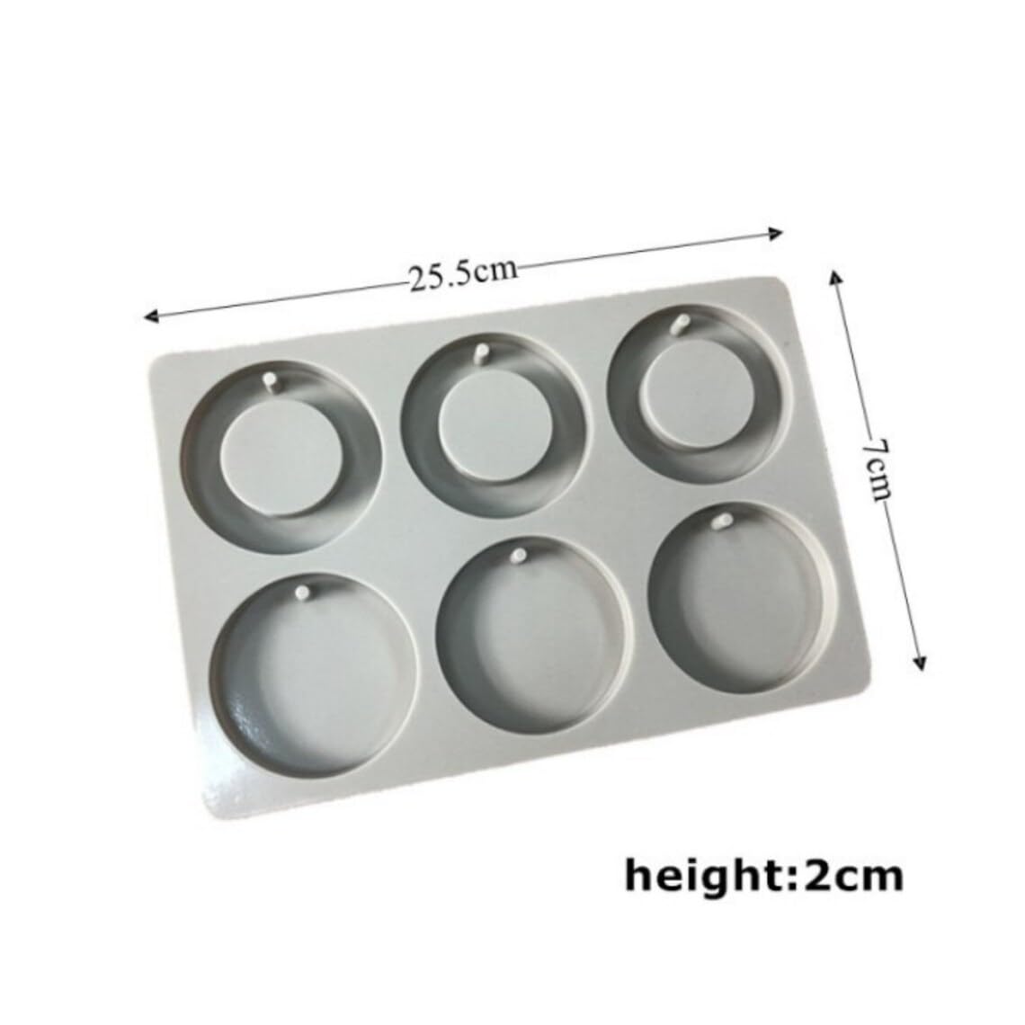 RKPM HOMES Aromatherapy Wax Mold I Silicone Fondant Mould with Hanging Hole I Dried Flowers Resin Soap Clay Craft Jewelry Making Molds DIY Pendant Bookmark Necklace I Grey - 6 Cavity (Round Large)