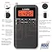 NOAA Weather AM FM Portable Radio Operated by 2 AA Batteries with Stereo Earphone,Digital Alarm Clock Sleep Timer,Best Reception,Built in Speaker Best Sound Quality,Luminous Button Design(Black)