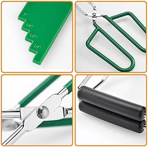 7 Pcs Canning Tool Set, Stainless Steel Canning Essentials Boxed Set with Rubber Grip Handle, Canning Supplies Starter Kit, Jam Making Equipment Kit for Canning Lids, Transferring All Foods (Green)
