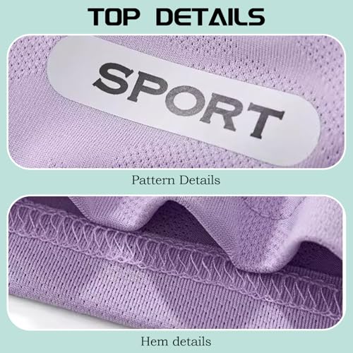 Amur Leopard Jogginganzug Kinder Mädchen Trainingsanzug Jungen 2tlg Kurzarm T-Shirt & Shorts Atmungsaktive Sommer Outfit für Outdoor Sport Laufen, Lila + Weiß, 140-146 (Etikettengröße: 10Y/155)