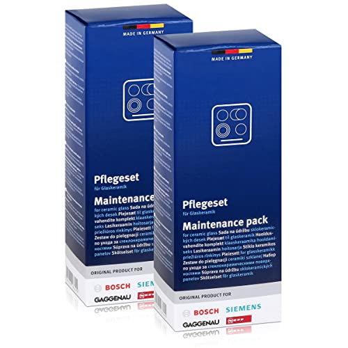 2x Kit de mantenimiento Bosch/Siemens para placas de vitrocerámica, 250ml limpiador