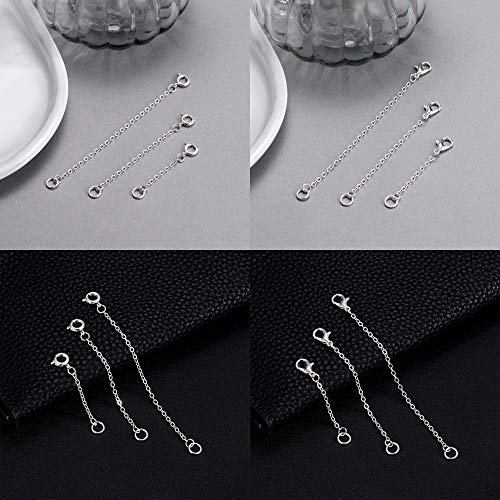 Image of Softones 12-18Pcs Ankle Bracelets Extenders-Extension for Womens Jewelry(1 2 3 Inch),with Lobster Clasp and O-Clasp from Gold Silver Rose Gold