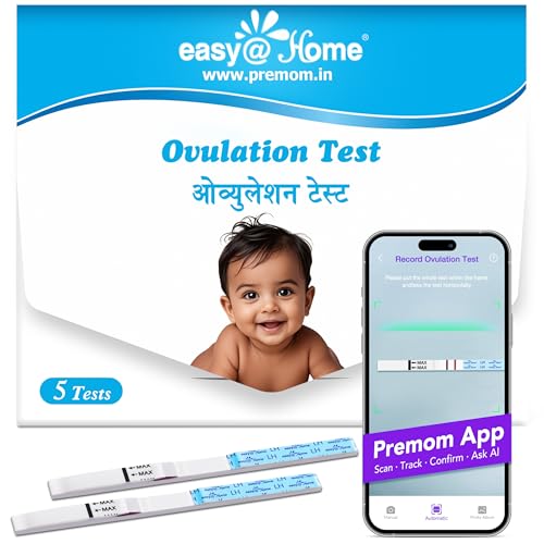 Image of Easy@Home Ovulation Test Strips: 5 Pack LH Kit for Women to Track Fertility - Get Precise LH Detection in 5 Mins - Simple Home Testing with Ovulation Predictor Premom App Support