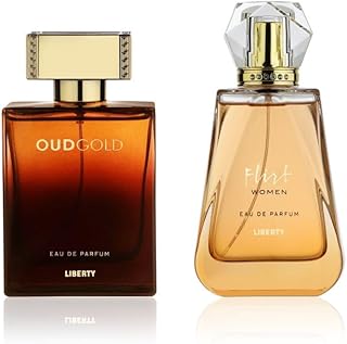 Liberty Luxury Perfume Gift Set - Flirt and OudGold for Men and Women (100ml/3.4Oz each), Eau De Parfum (EDP) Spray, Designed in France, Long Lasting Smell