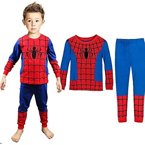 youenyou Toddler Boys Long Sleeve Spiderman Rocket Dinosaur Pajamas Sets Pjs Cotton Sleepwear Infant Kids(111,4T) Cover