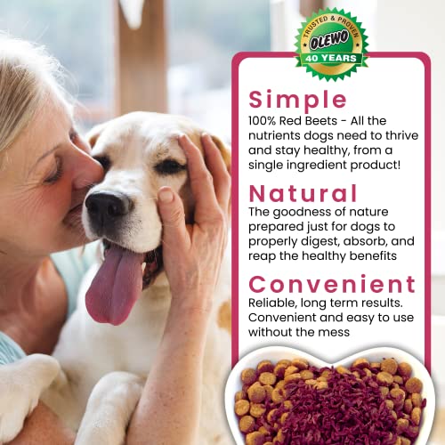 Olewo Original Red Beets for Dogs – Natural Anti Itch for Dogs, Dog Food Topper, Immune, Cleansing, Skin & Coat Support, Dehydrated Whole Food Dog Multivitamin, Fiber for Dogs, 2.2 lbs