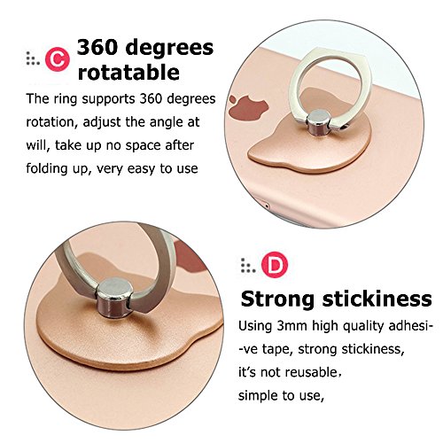 Cell Phone Ring Holder, Cnymany 4 Packs Animal Finger Grip Kickstand Stand For Universal Smartphone Iphone Samsung Galaxy S8 Lg Huawei - Cat, Bear, Rabbit, Mouse #TOP4