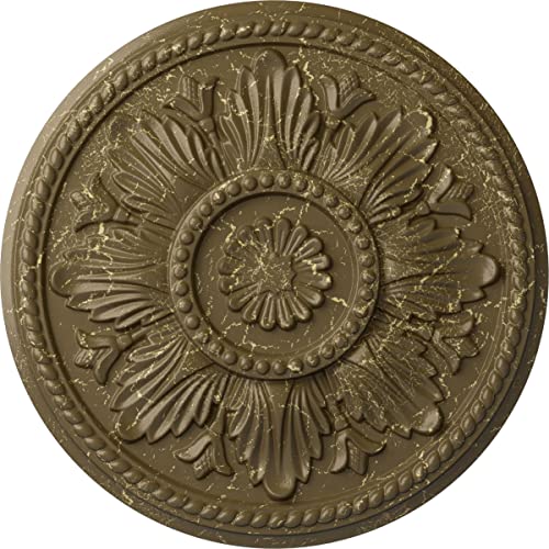Ekena Millwork CM18EDMMC Edinburgh Ceiling Medallion fits Canopies up to 5 1/4, Mississippi Mud Crackle