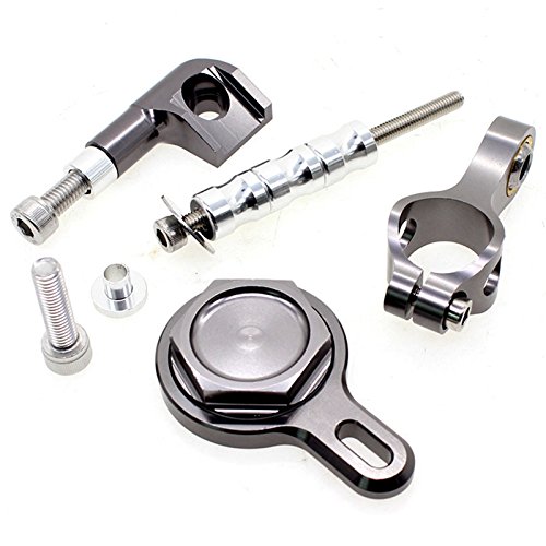 Fxcnc Motorcycle Cnc Steering Damper Stabilizer Buffer Control Bar With Mounting Bracket Kit Full Set Compatible With Yzf R1 1998 1999 2000 2001 2003 2004 #TOP4