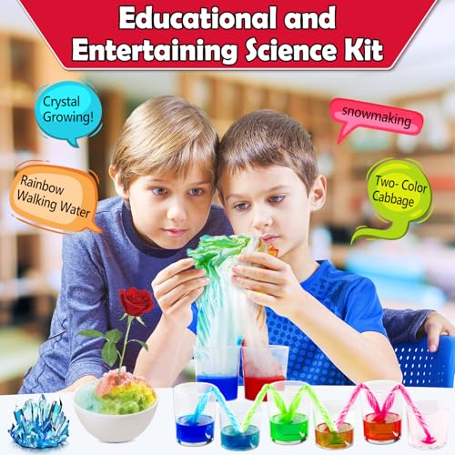 UNGLINGA 210 Experimente Kits für Kinder, Jungen Mädchen Spielzeug Geburtstag Geschenke Ideen, Chemie-Set, Mint-Fächer Aktivitäten Bildungsprojekt, Vulkan Wissenschaft Kit