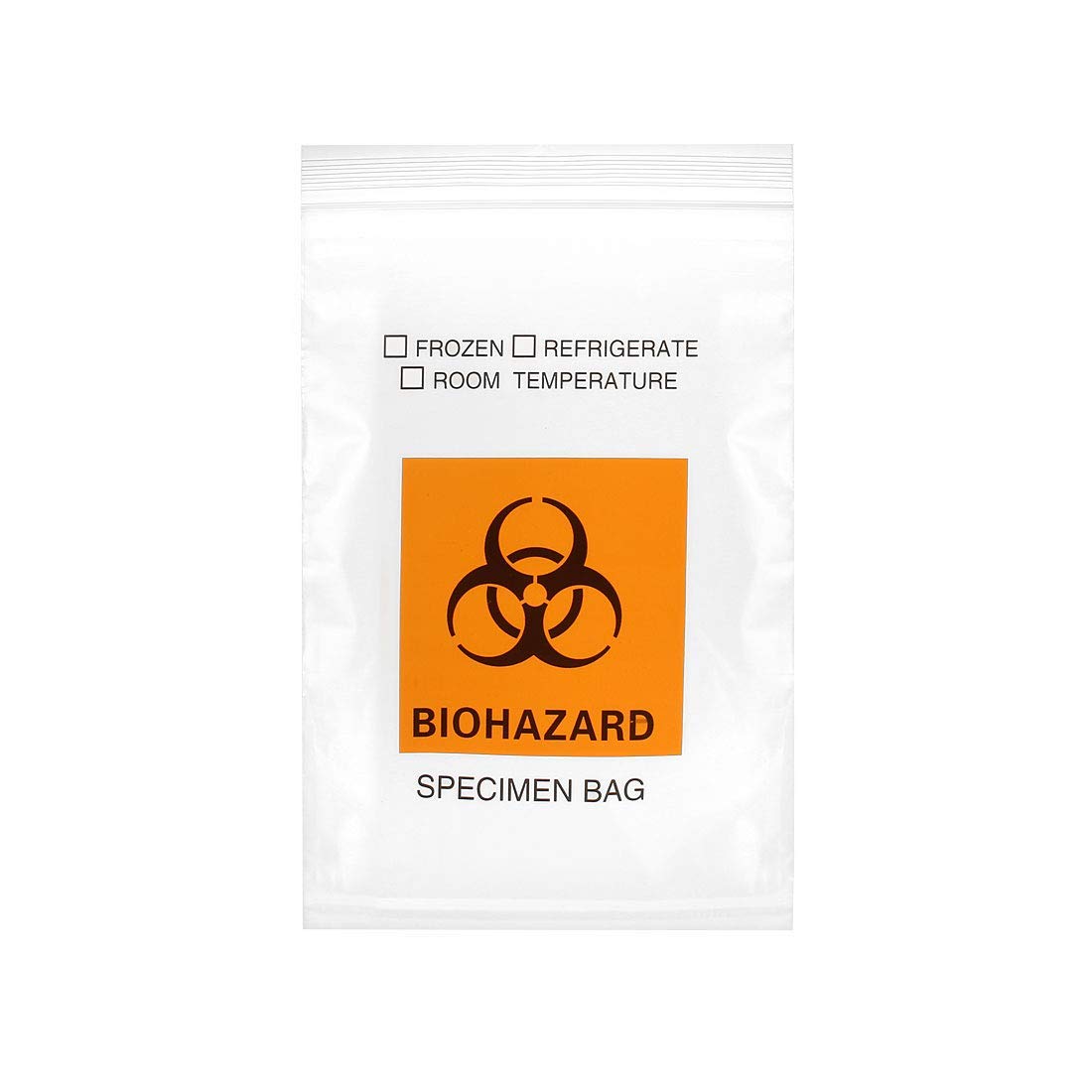 Othmro 150Pcs PE Plastic Clear Specimen Bags 5.9 * 9.8inch/15 * 25cm, Reclosable Ziplock Pouch Laboratory Sample Bag with Biohazard Logo Printing with Outside Pocket Paperwork Pouch