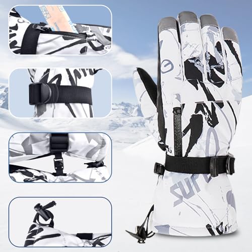 Image of TRIWONDER Kids Winter Ski Gloves, Touchscreen Snow Gloves, Boys Girls 6-8