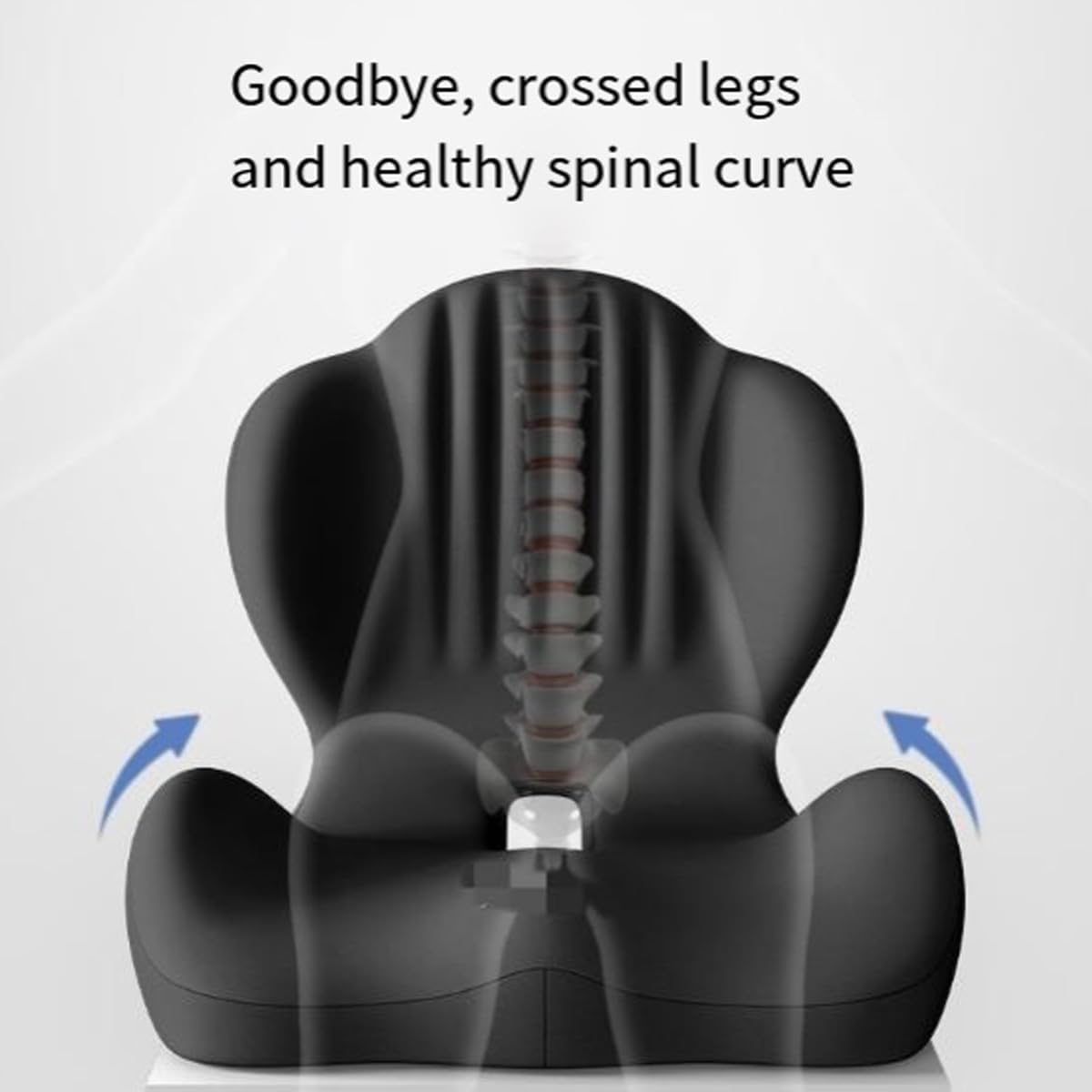 Cojín de espuma viscoelástica para asiento y respaldo para silla de oficina y coche, diseño ergonómico en forma de L con parte inferior antideslizante