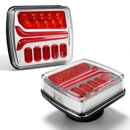 Image of NeaLia Magnetic Wireless Trailer Lights, Rechargeable LED Trailer Light for Towing Truck, Waterproof Tail Tow Lights Kit for RV Camper Boat Caravan, Portable Turn Signal Brake Running Stop