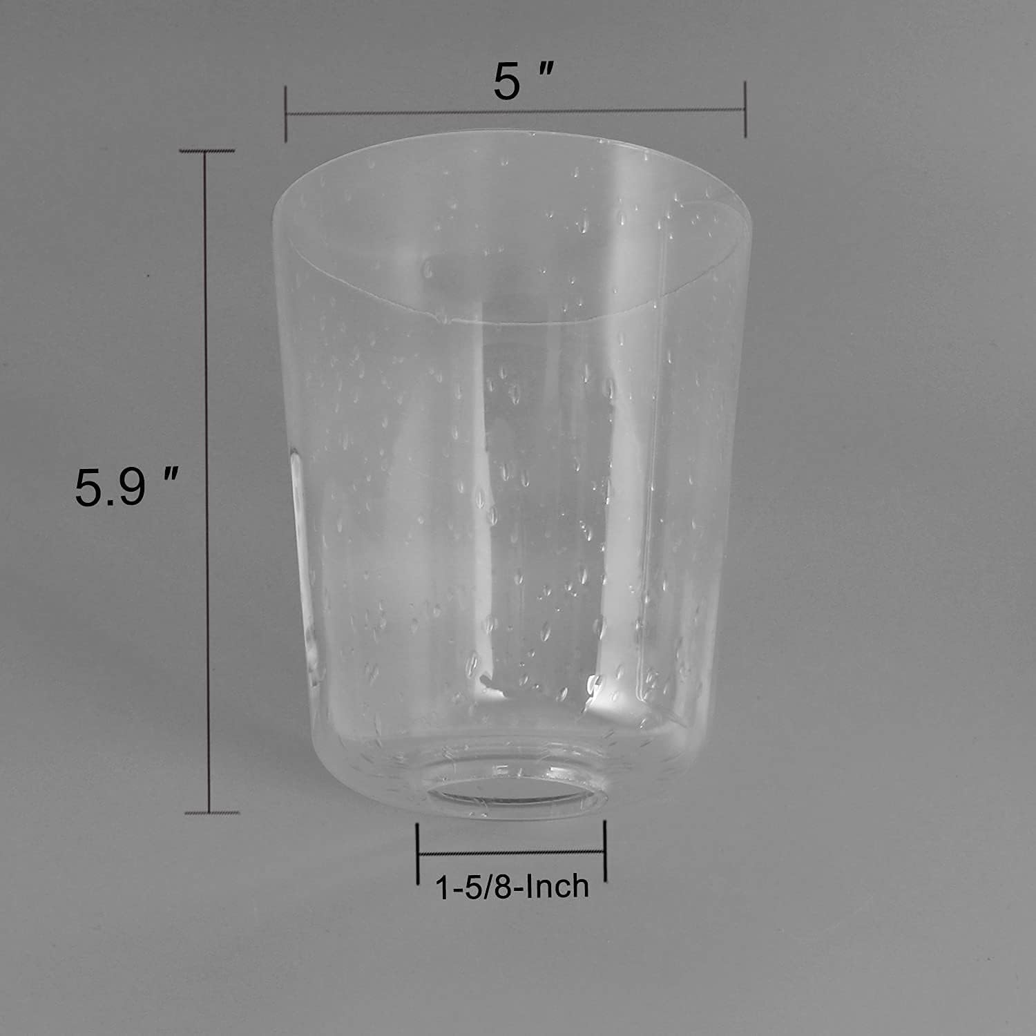 2 Pack Clear Seeded Glass Shade, Modern Light Fixture Replacement Globe or Cover with 1-5/8-Inch Fitter for Chandelier Wall Sconce Pendant Light, G0025