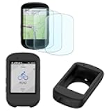 Screen Protector and Silicone Case Cover for Garmin Edge 530 Gps (3+1pack),Tempered Glass Film Anti-Scratch High Definition Transparent