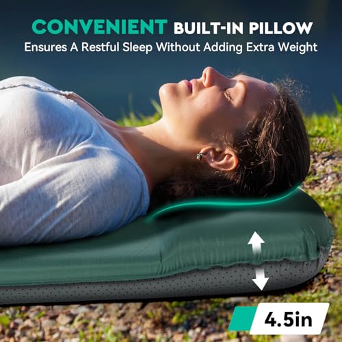 Hikenture-Self-Inflating-Sleeping-Pad-for-Camping-3-Ultra-Thick-Camping-Pad-with-Pillow-95-R-Value-Insulated-Camping-Mattress-4-Season-Inflatable-Foam-Camping-Mat-for-Car-Tent-Cot