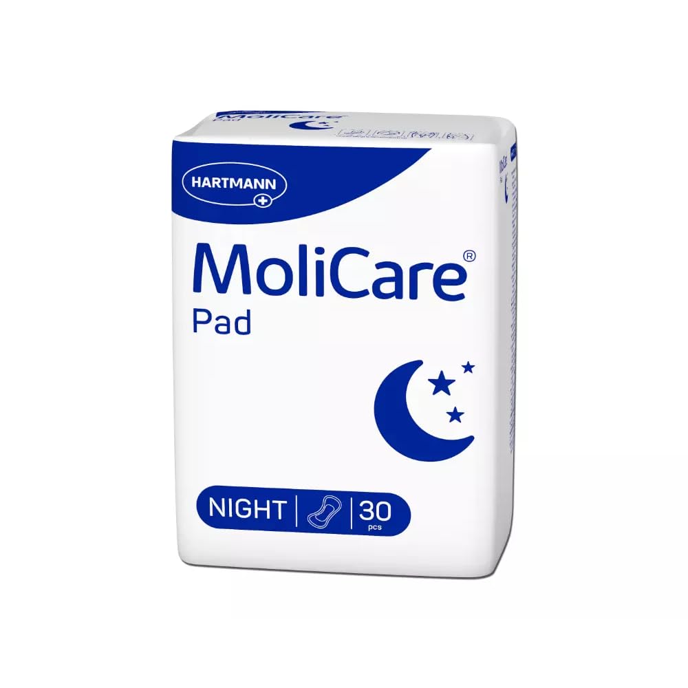 MoliCare Pad Night: anatomicznie ukształtowane wkładki do inkontynencji do ochrony w przypadku łagodnego osłabienia pęcherza moczowego, 30 sztuk